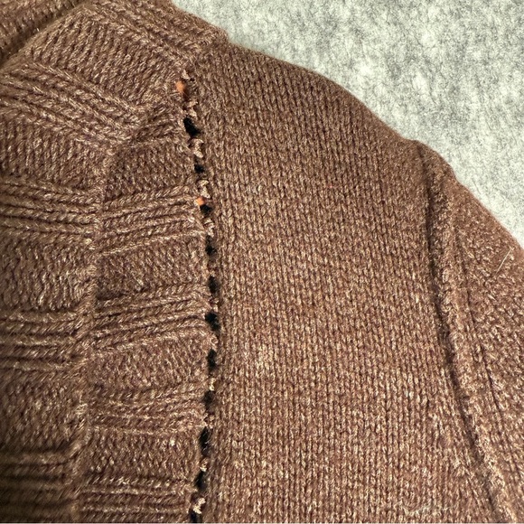 Esprit Y2K Merino Wool Blend Shawl Collar Cardigan Belted Brown M - Picture 12 of 14